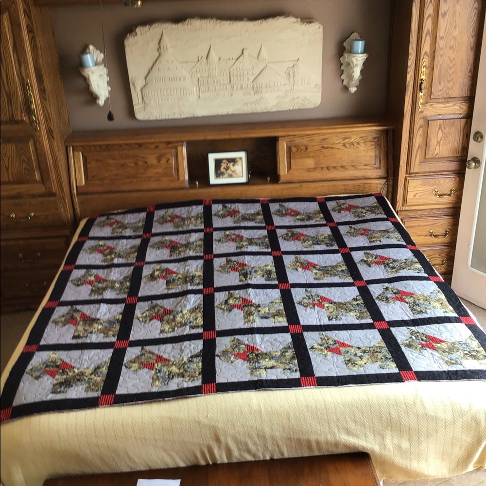 Scotty Dog Handmade Quilt 72”x72”